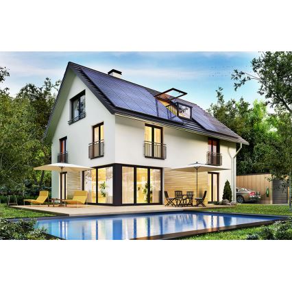 Solcellspanel RISEN 400Wp svart ram IP68 halvskuren