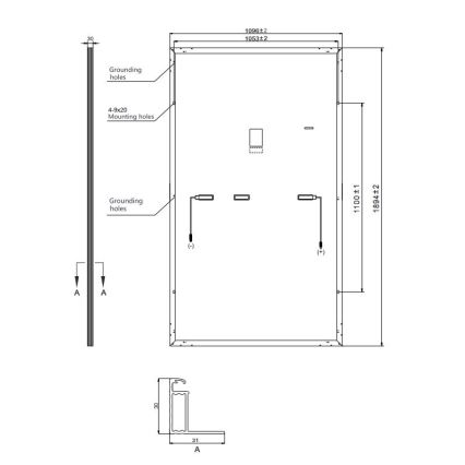 Solcellspanel Risen 440Wp svart ram IP68 Halvskuren