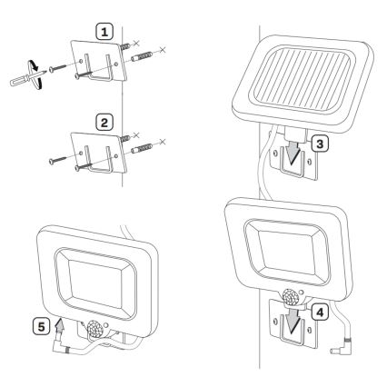 Solcellstrålkastare med sensor DUO LED/1W/3,7V 1200 mAh IP44
