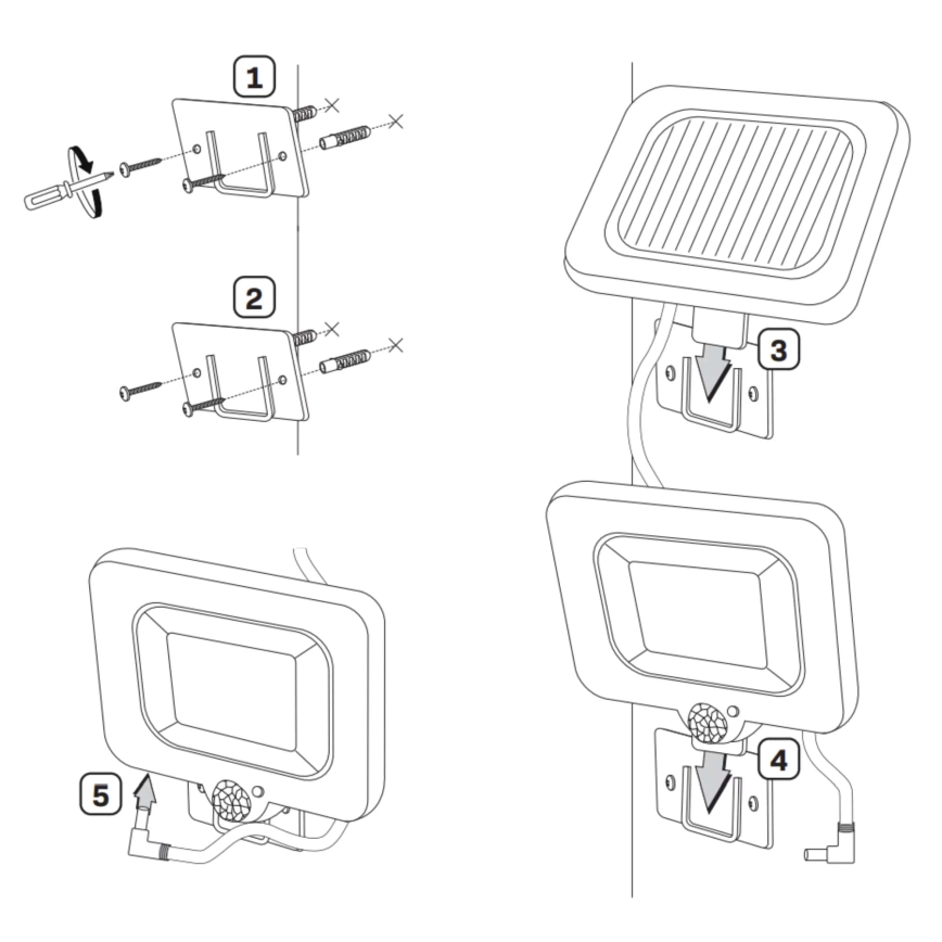 Solcellstrålkastare med sensor DUO LED/1W/3,7V IP44