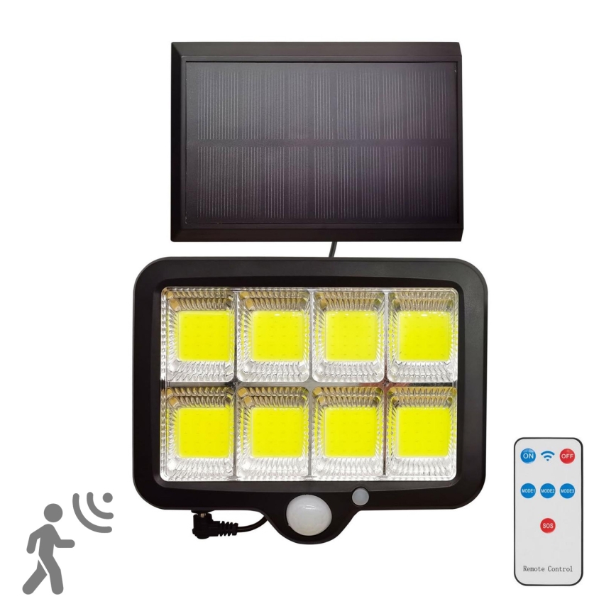 Solcellstrålkastare med sensor INTEGRA LED/3W/3,7V 1200 mAh IP44 + fjärrkontroll