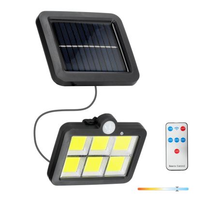 Solcellstrålkastare med sensor LED/1,5W/3,7V 6000K IP44 1200 mAh