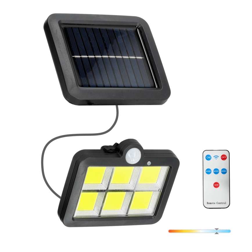 Solcellstrålkastare med sensor LED/1,5W/3,7V 6000K IP44 1200 mAh