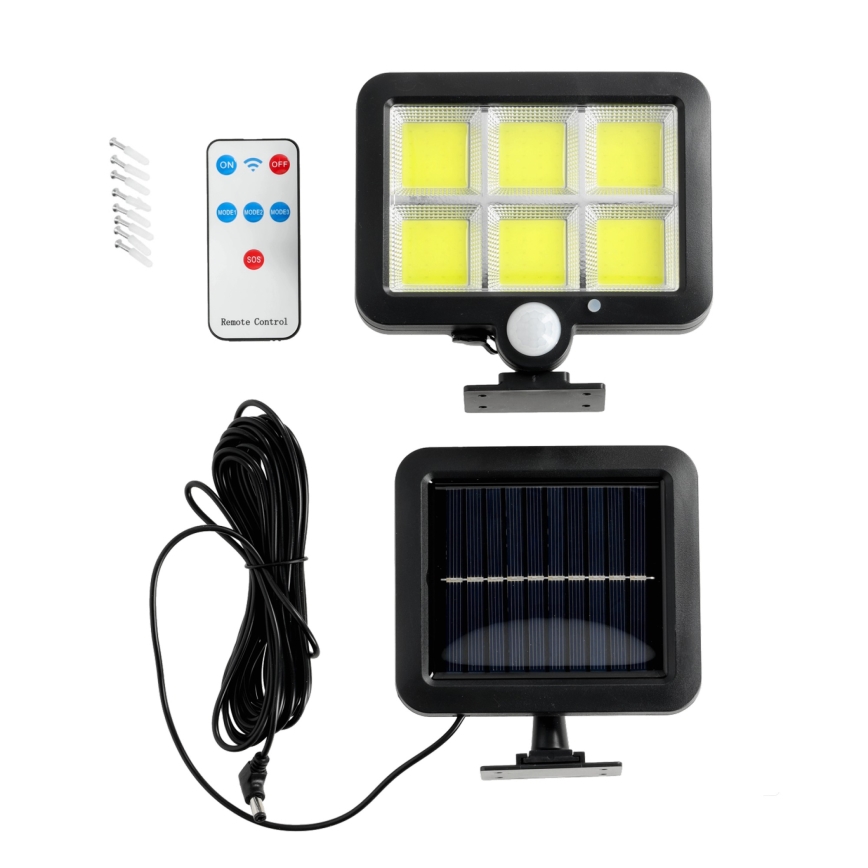 Solcellstrålkastare med sensor LED/1,5W/3,7V 6000K IP44 1200 mAh