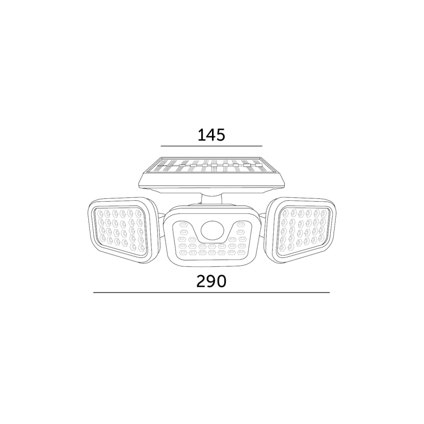 Solcellstrålkastare med sensor LED/1,5W/3,7V 6000K IP44 2400 mAh