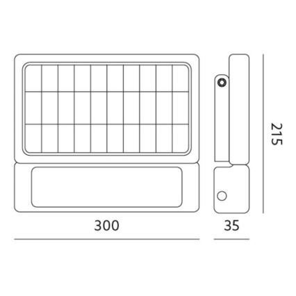 Solcellstrålkastare med sensor LED/10W/3,7V 4000K IP65 7200 mAh