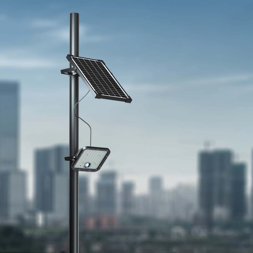 Solcellstrålkastare med sensor LED/30W/6,4V 4000K + fjärrkontroll
