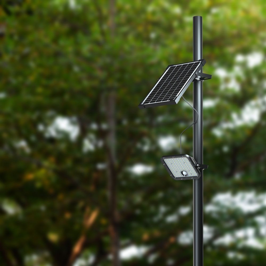 Solcellstrålkastare med sensor LED/30W/6,4V 6400K + fjärrkontroll