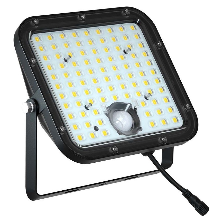 Solcellstrålkastare med sensor LED/30W/6,4V 6400K + fjärrkontroll