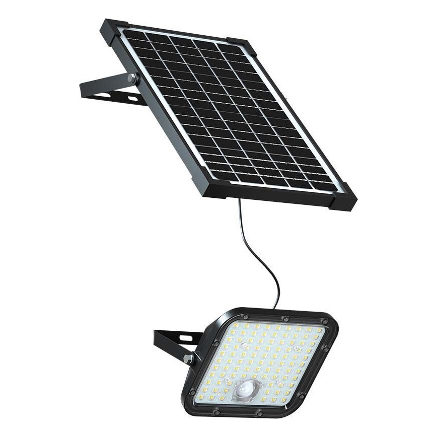 Solcellstrålkastare med sensor LED/30W/6,4V 6400K + fjärrkontroll