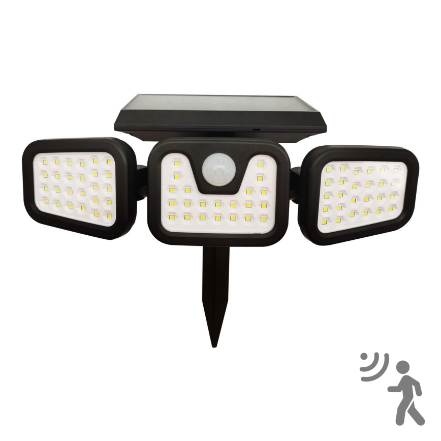 Solcellstrålkastare med sensor TRIO LED/0,6W/3,7V 1200 mAh IP44
