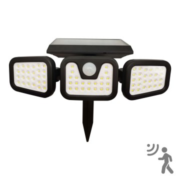 Solcellstrålkastare med sensor TRIO LED/0,6W/3,7V IP44