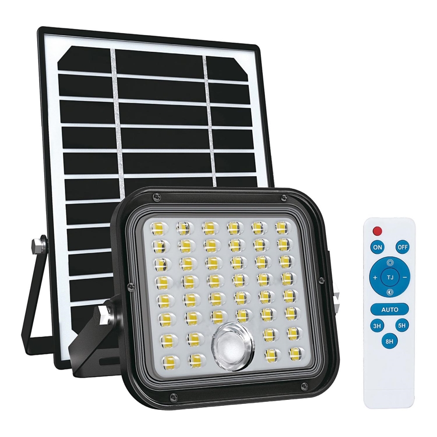 Solcellstrålkastare utomhus med sensor LED/10W/3,7V 4000K IP65 3600 mAh + fjärrkontroll