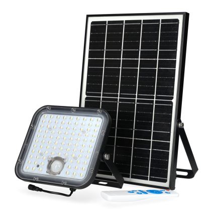 Solcellstrålkastare utomhus med sensor LED/30W/6,4V 4000K IP65 6000 mAh + fjärrkontroll