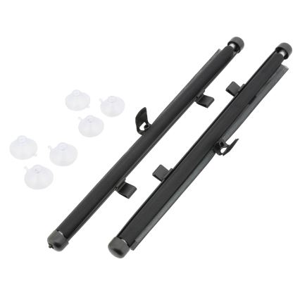 Solgardin med sugkoppar med lås 42 cm 2 st grå