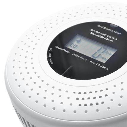 Rök- och kolmonoxiddetektor med LCD display 2xAA