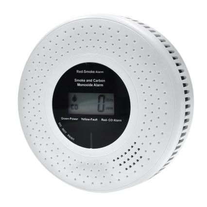 Rök- och kolmonoxiddetektor med LCD display 2xAA