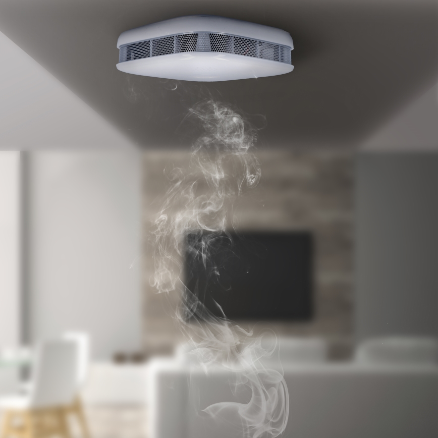 Rökdetektor med alarm 85dB 1xCR123A Wi-Fi
