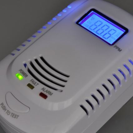 Detektor för kolmonoxid och brandfarlig gas 230V