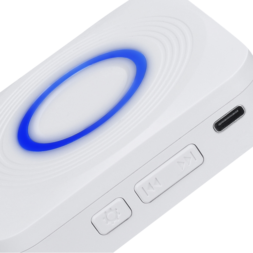 Trådlös batteridriven dörrklocka 3xAAA IP56 vit