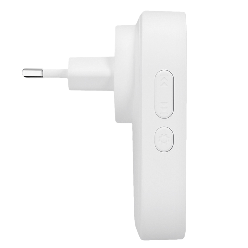 Plugin trådlös dörrklocka 230V/1xCR2032 IP56 vit