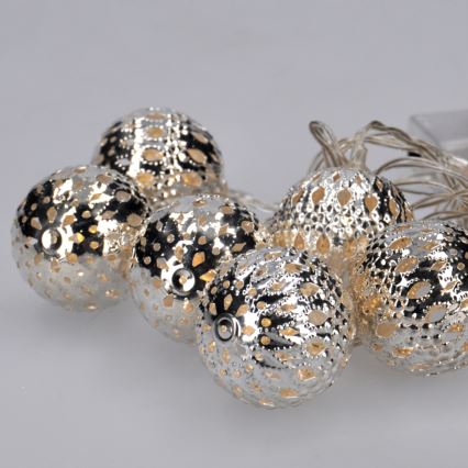 LED julkedja 10xLED/2xAA 1m varm vit