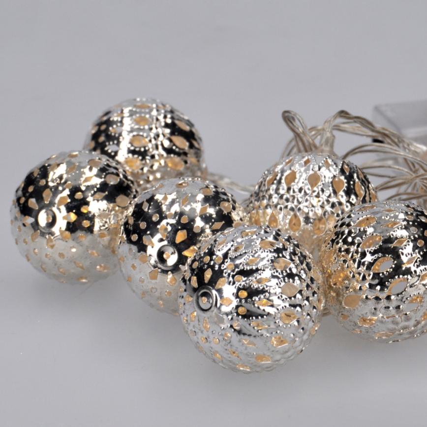 LED julkedja 10xLED/2xAA 1m varm vit