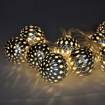 LED julkedja 10xLED/2xAA 1m varm vit