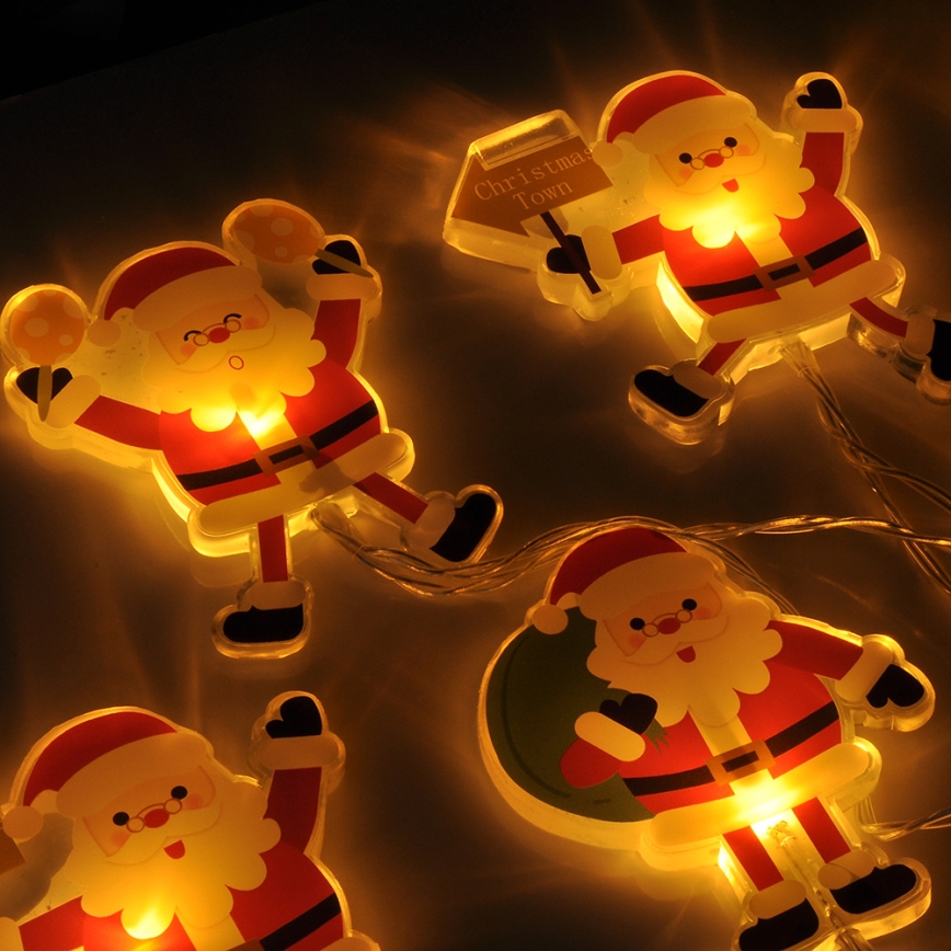 LED julkedja with suction cups 6xLED/2xAA 1,2m varm vit Santa