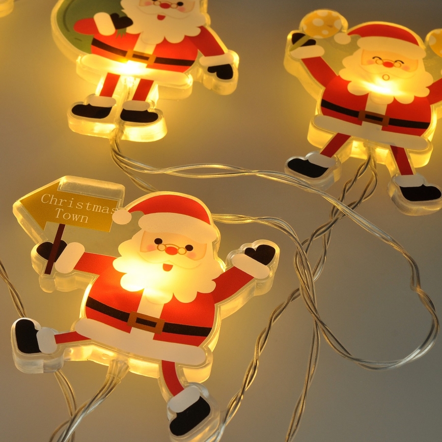 LED julkedja with suction cups 6xLED/2xAA 1,2m varm vit Santa