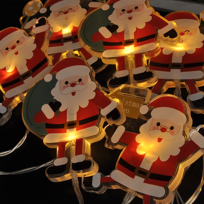 LED julkedja with suction cups 6xLED/2xAA 1,2m varm vit Santa