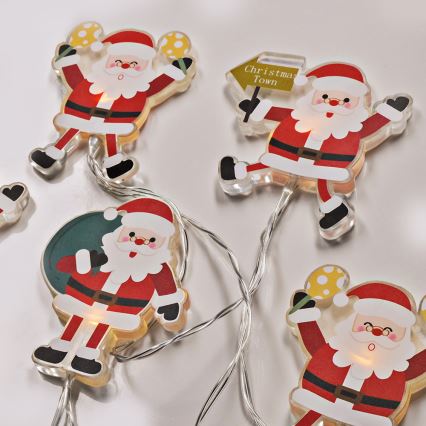 LED julkedja with suction cups 6xLED/2xAA 1,2m varm vit Santa