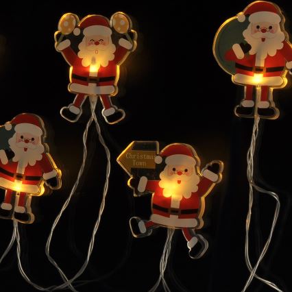 LED julkedja with suction cups 6xLED/2xAA 1,2m varm vit Santa