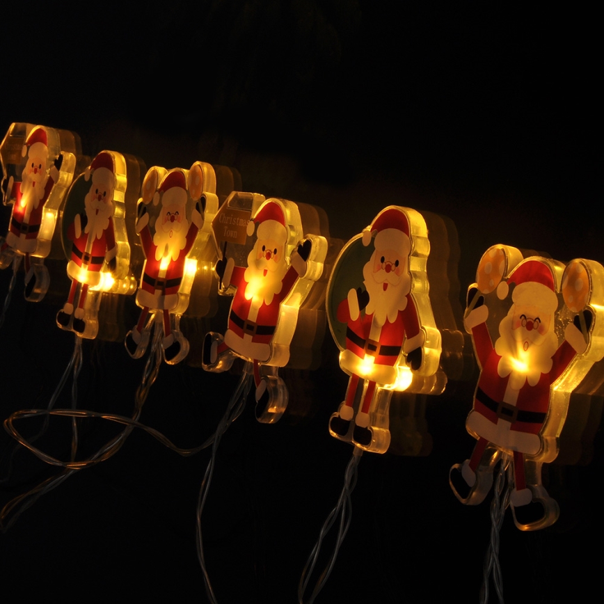 LED julkedja with suction cups 6xLED/2xAA 1,2m varm vit Santa