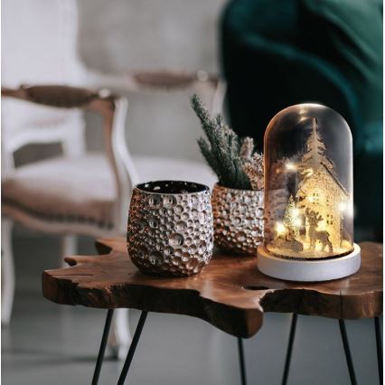 LED juldekoration LED/2xAAA snöigt landskap med hus