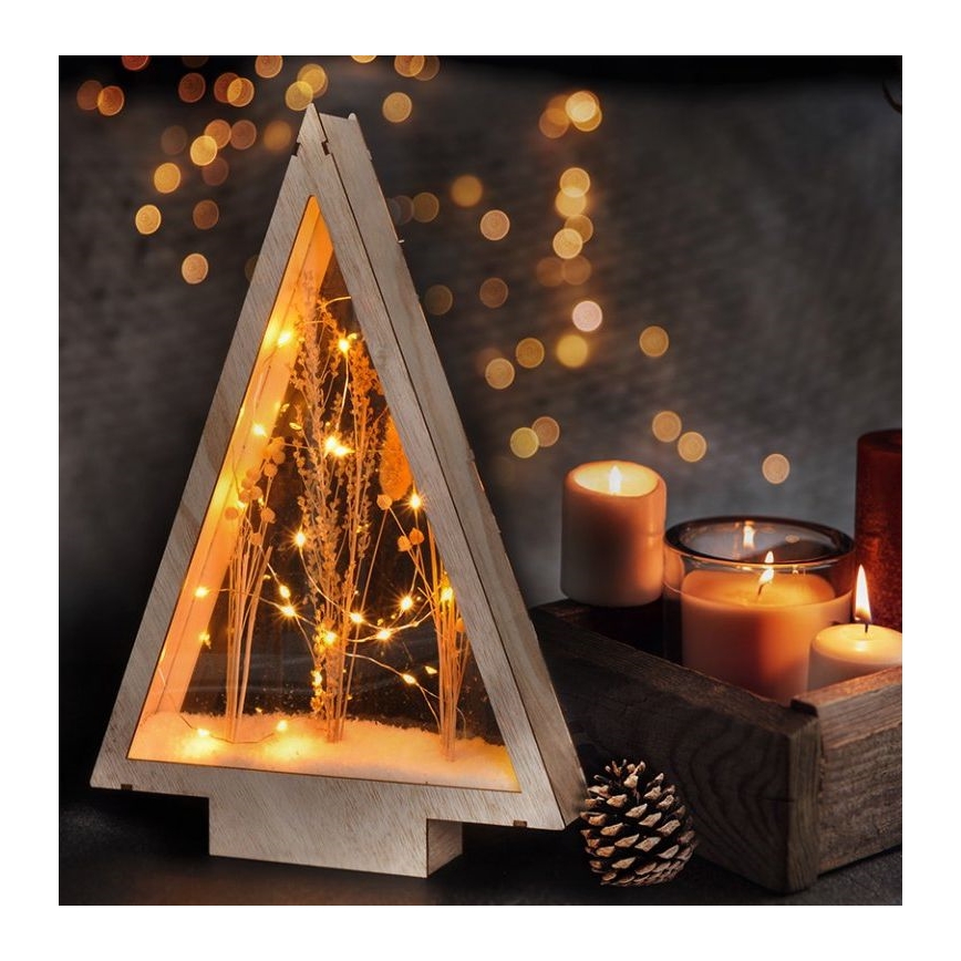 LED juldekoration LED/2xAA vinterblommor täckta med snö
