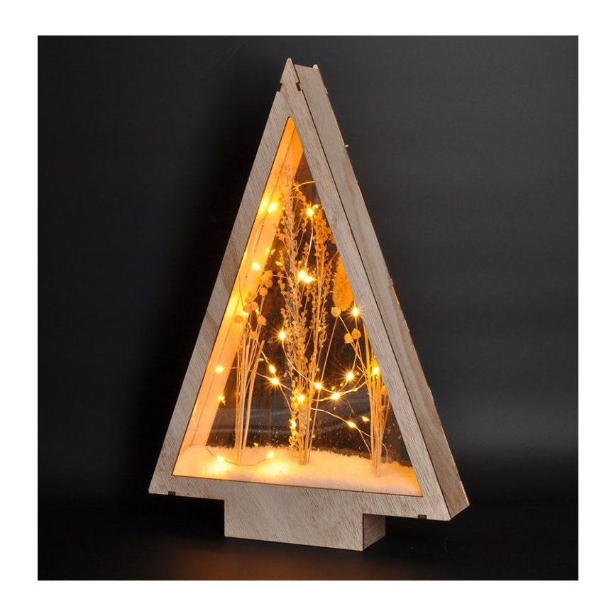 LED juldekoration LED/2xAA vinterblommor täckta med snö