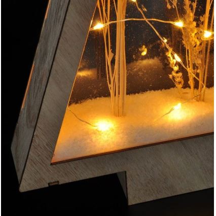 LED juldekoration LED/2xAA vinterblommor täckta med snö