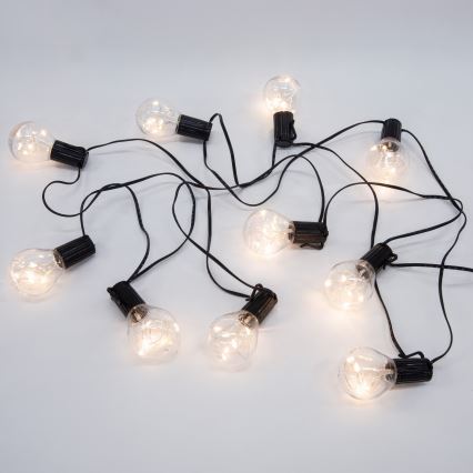 LED dekorativ utomhusslinga KRANS 10xLED/3xAA 3m IP44 varm vit