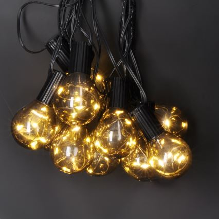 LED dekorativ utomhusslinga KRANS 10xLED/3xAA 3m IP44 varm vit