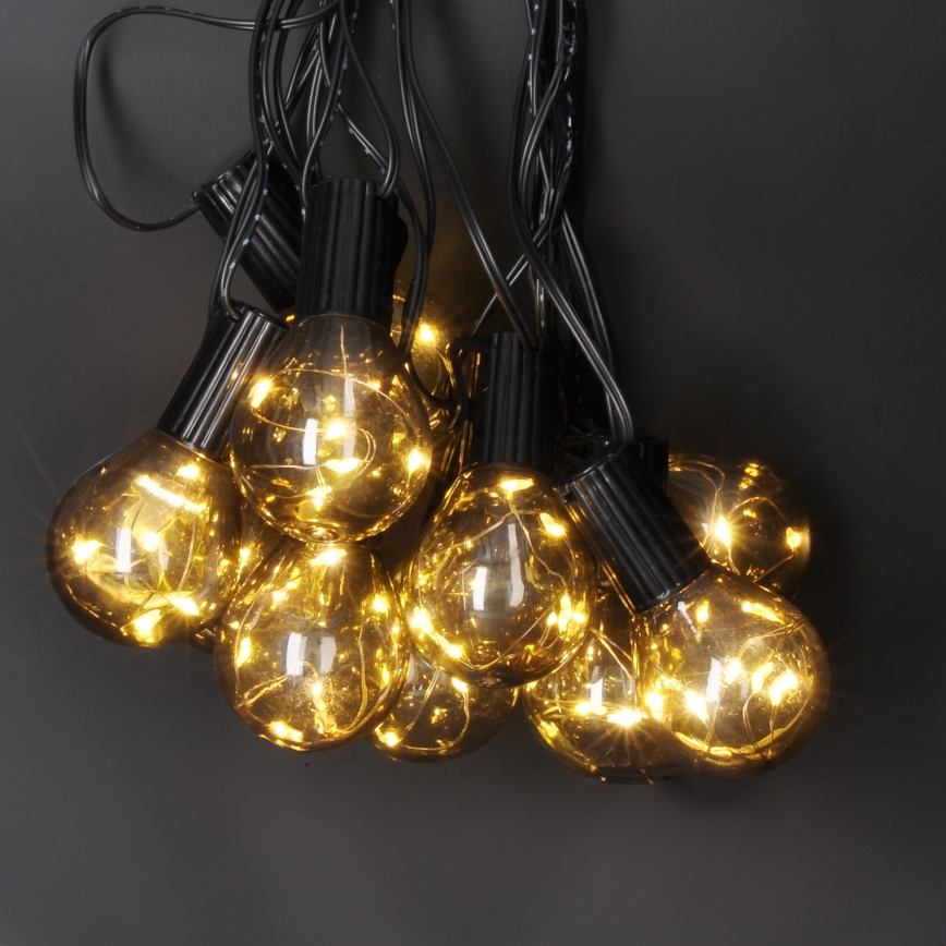 LED dekorativ utomhusslinga KRANS 10xLED/3xAA 3m IP44 varm vit