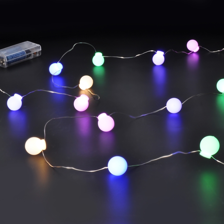 LED julkedja 20xLED/2xAA 2,3 m Flerfärgad
