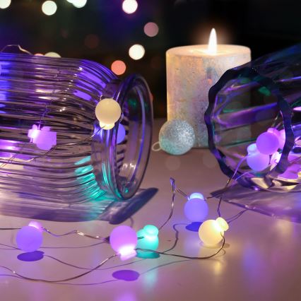 LED julkedja 40xLED/2xAA 4,3 m Flerfärgad