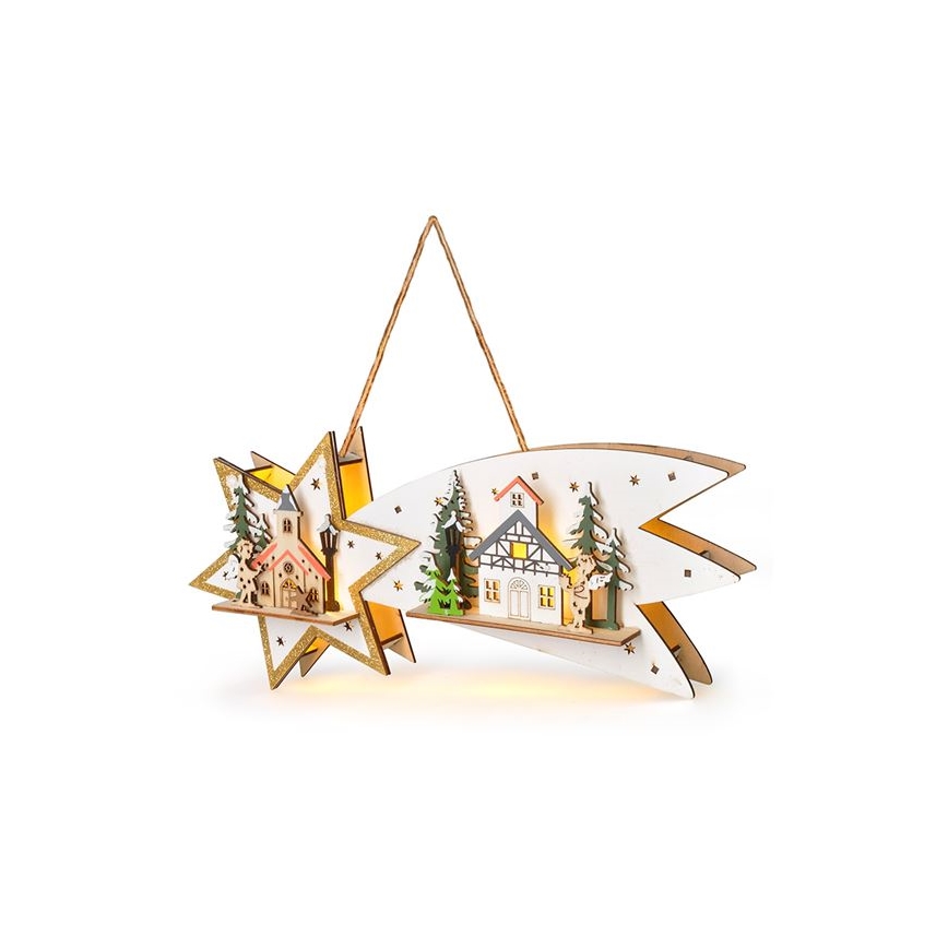 LED-juldekoration 10xLED/2xAA komet