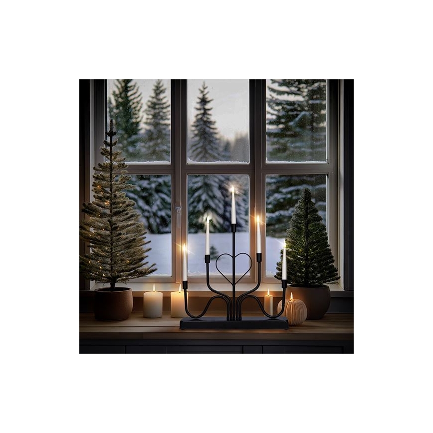 LED julljusstake 5xLED/2xAA varmvit