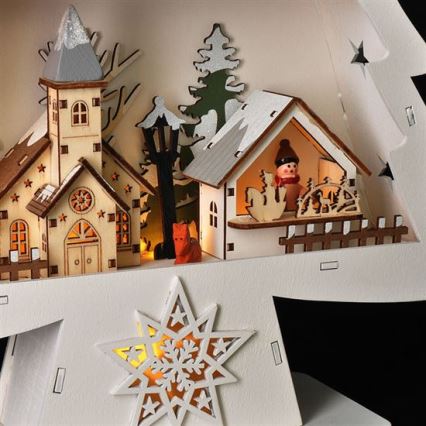 LED-juldekoration 13xLED/2xAA trägran