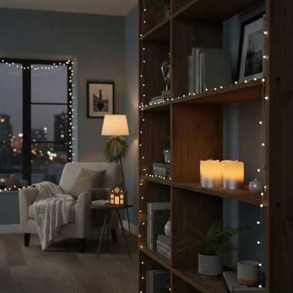 Set med 4 LED-ljus av naturligt vax, LED/1xCR2032, varmvit