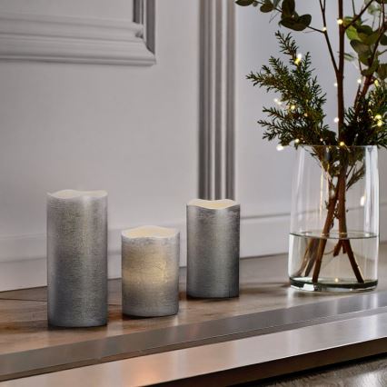 Set med 3 LED-ljus LED/3xAAA varmvit