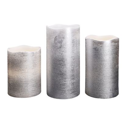 Set med 3 LED-ljus LED/3xAAA varmvit