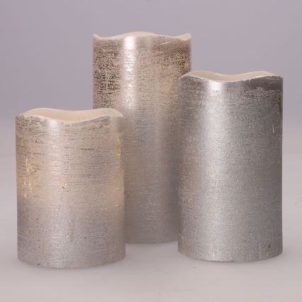 Set med 3 LED-ljus LED/3xAAA varmvit